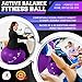 Epitomie Fitness Active Balance Fitness Ball with Imprinted Exercise and Training eBook (Purple/65 cm)