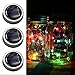 Pawaca 3 Pack-Mason Jar Light,20 LEDs Solar String Fairy Lights Lids Insert for Wedding Christmats Holiday Party Decorative Light(Multi-Color,Jars Not Included)