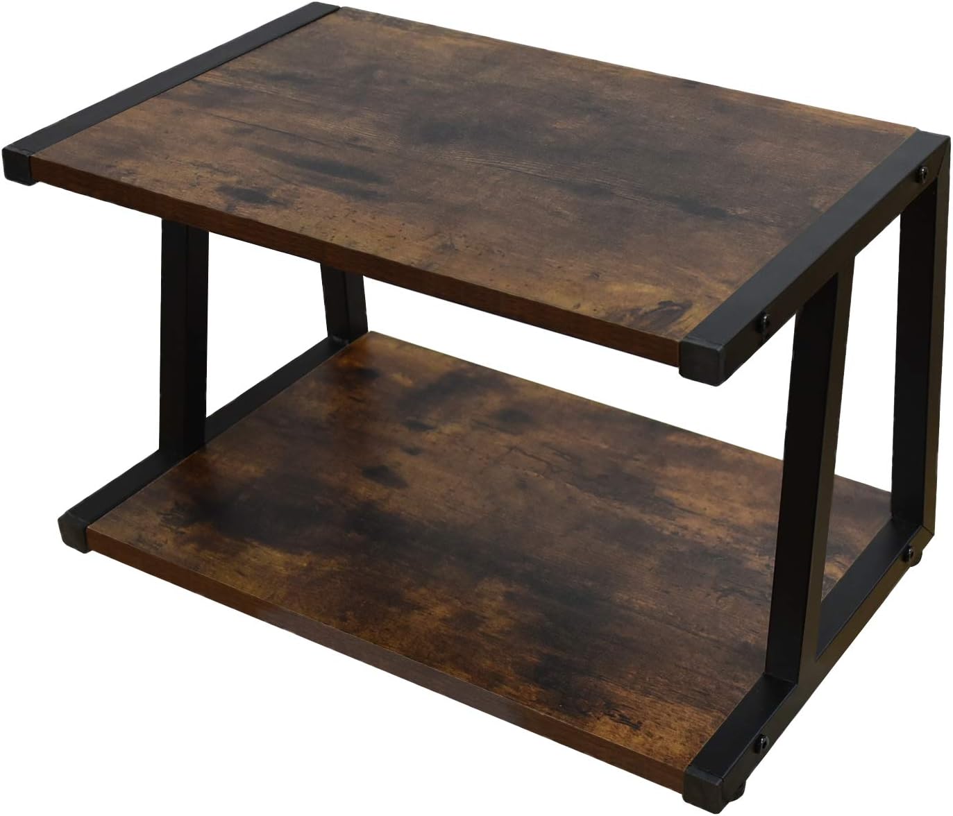 Rustic Desktop Printer Stand, Home and Office Organization and Storage Desktop Shelf, Desk Stand Bookshelf, Perfect 2 Tier Wood Desk Organizer for Printers, Fax Machine, Scanner, Office Supplies