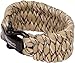 Hippo Survival Paracord Bracelet with Black Metal Shackle and Adjustable Size - Desert Camo