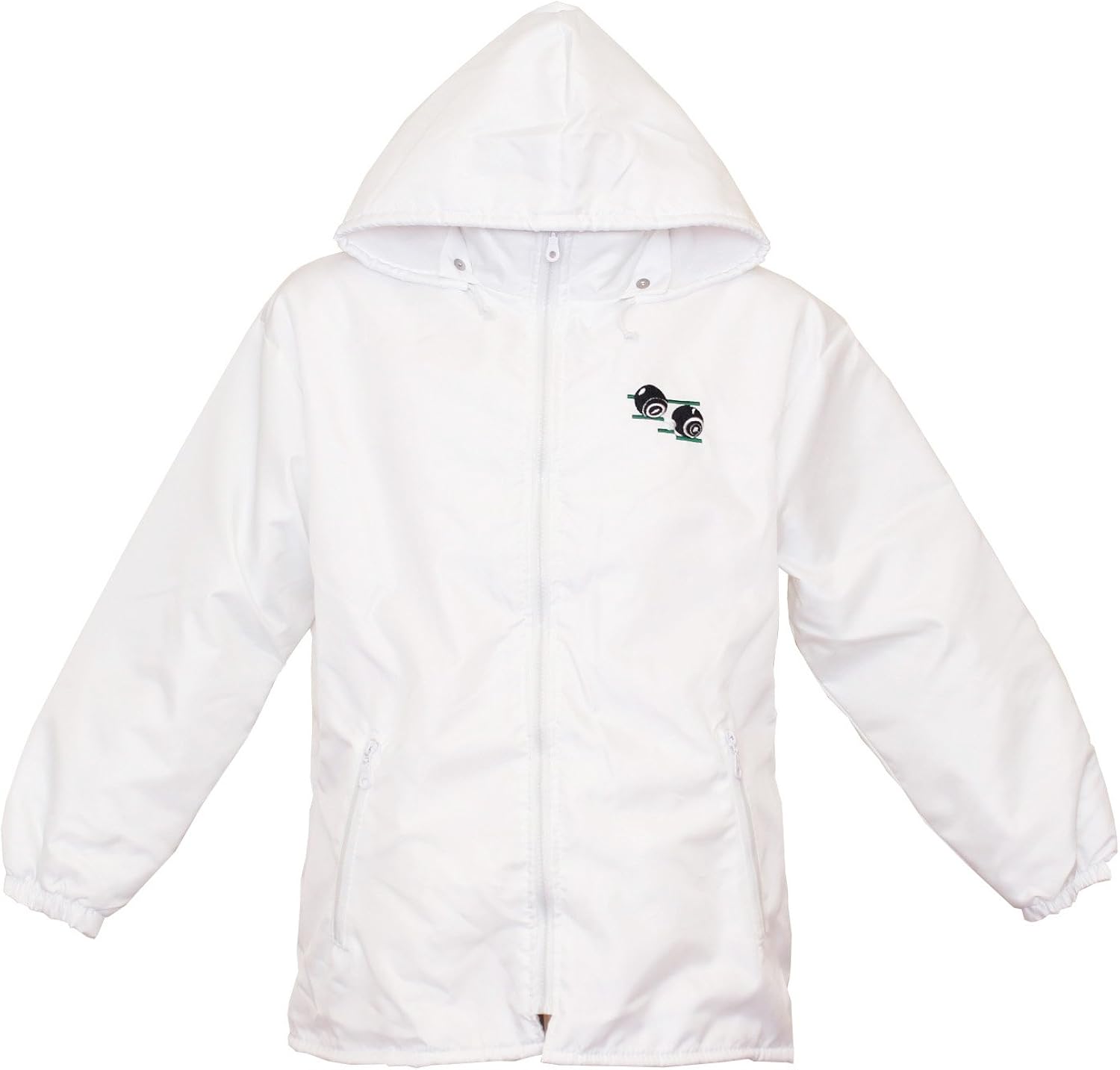BOWLS LAWN WATERPROOF DETACHABLE HOOD FLEECE LINED BOWLING JACKET WITH