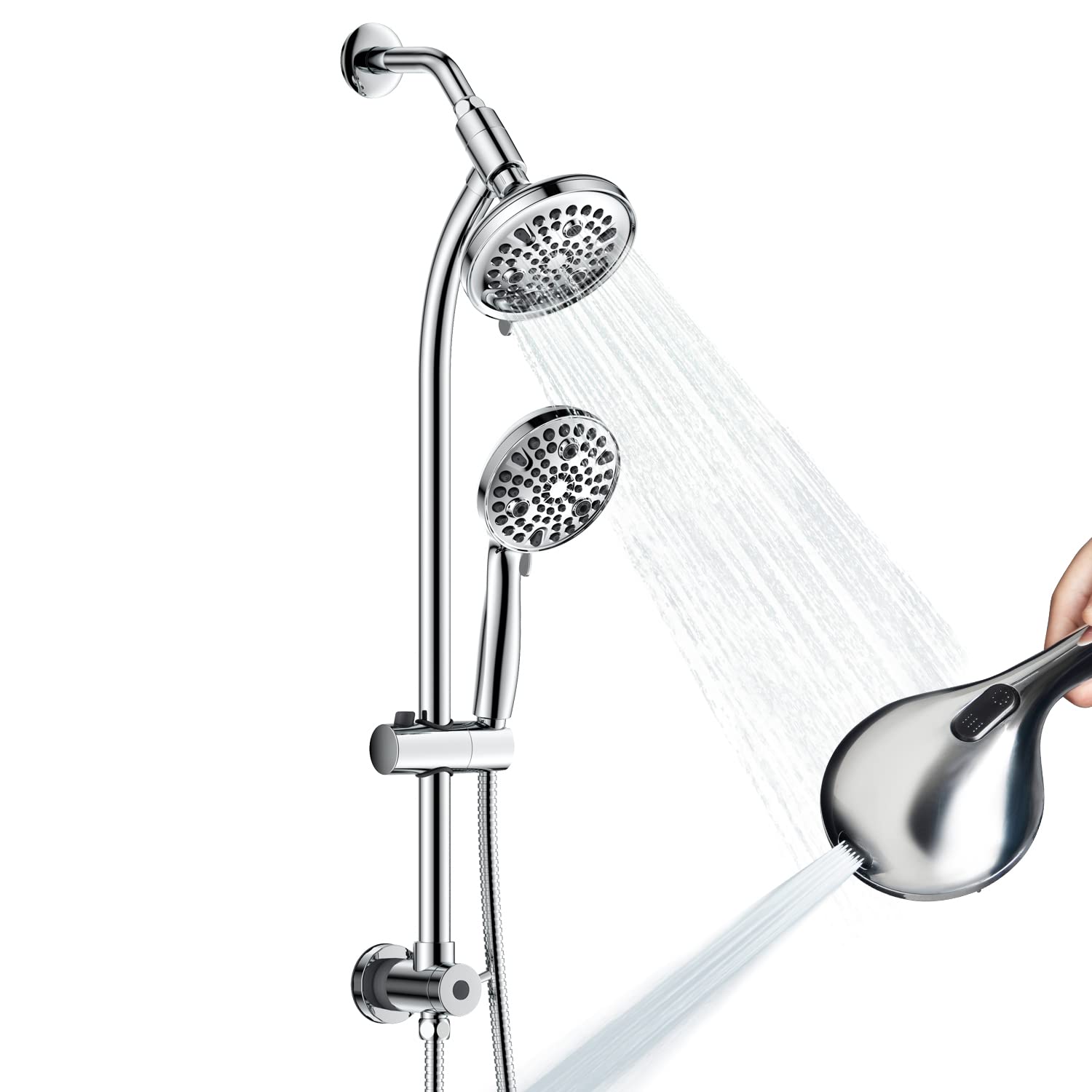 High Pressure Handheld/Rain 82-mode 3-way Shower Head Combo with 25.75 ...