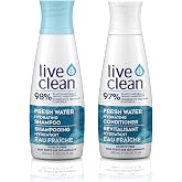 Live Clean Fresh Water Hydrating Shampoo and Conditioner Bundle With Rosemary Leaf Extract, Vitamin E and Lavender Extract, 12 fl. oz. Each