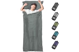 LSTRAGY Sleeping Bag Liner, Adult Sleep Sack & Travel Sheets, Lightweight Single and Portable Camping Sleeping Bag Liners - Ideal for Traveling, Hostels and Camping