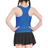 Hvididan Girls Tank Tops Sleeveless Crew Neck Racerback Crop Tops Size 10-12 for Girls Kids Athletic Tank Top for Dance Yoga Gym Sparkle Blue