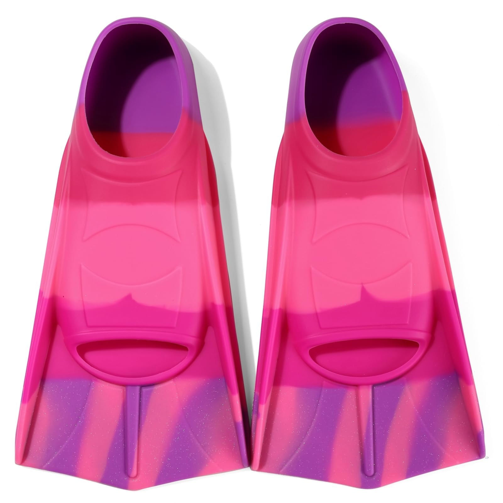 Azuunye Kids Swim Fins,Children Flippers Swimming Training Fins,100% Silicone Short Fins for Lap Diving Pool for Girls Boys XS