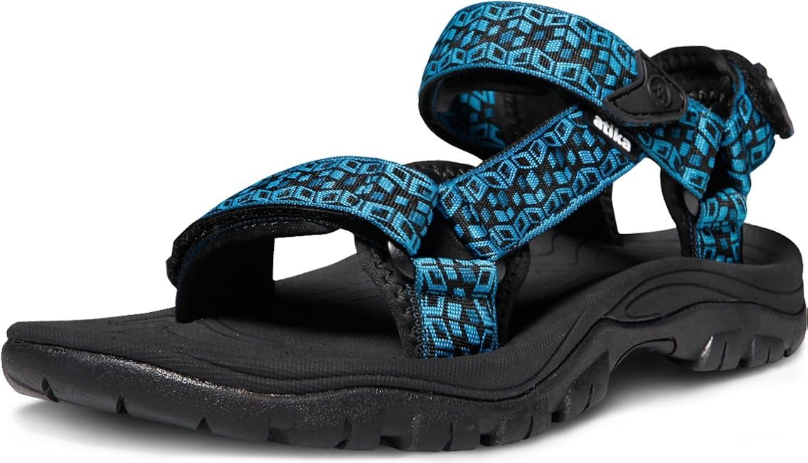 ATIKA Men's Outdoor Hiking Sandals Open Toe Arch Support Strap Water Sandals Lightweight 