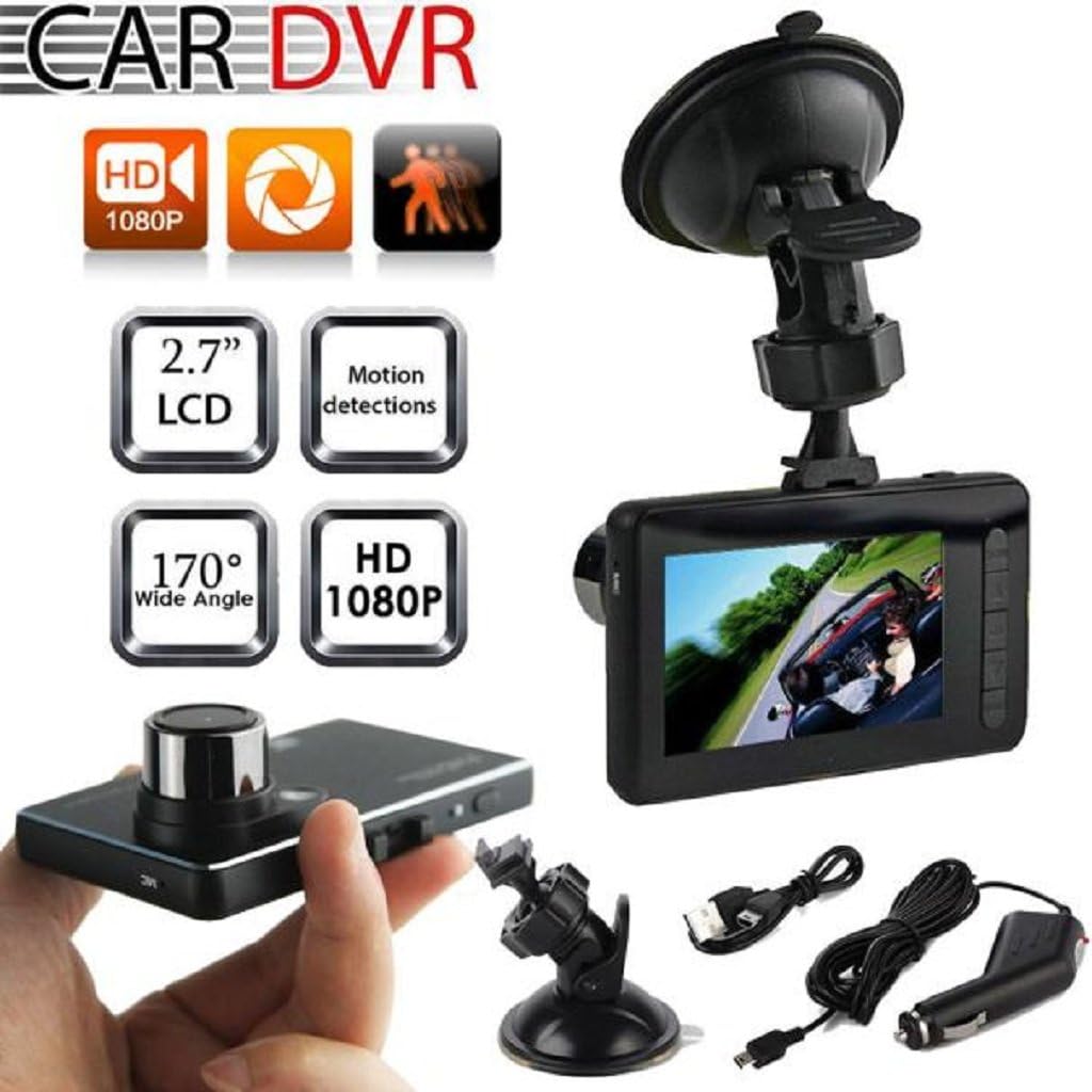 Damark 2.7' Full HD 1080P Car DVR Vehicle Camera Video Recorder Dash Cam G-sensor Black