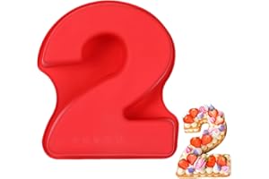 MOTZU Silicone Cake Pan, 10" Large Number Cake Molds, 3D Novelty Cake Moulds, Fondant Cake Bake Mold, DIY Baking Mould for Bi