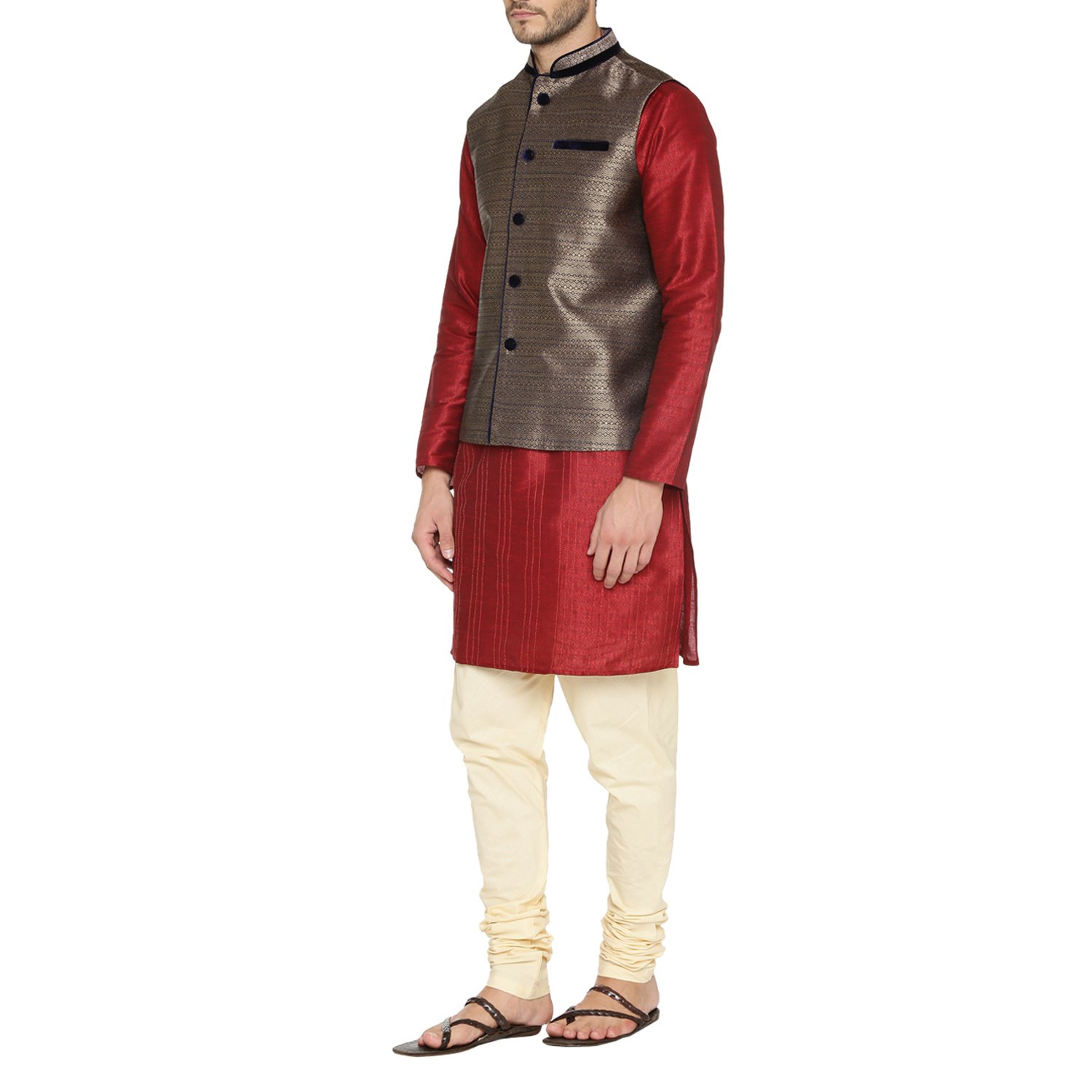 indus route by pantaloons boy's polyester blouson waistcoat