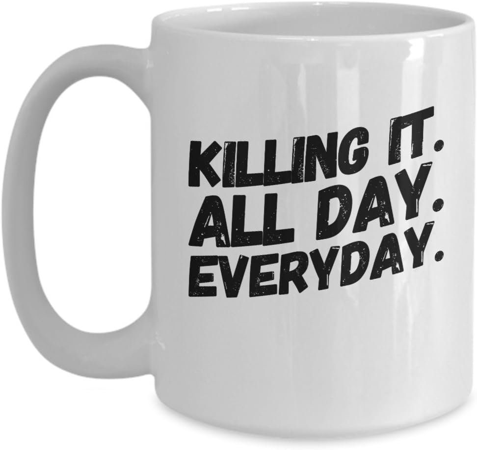 Killing It Coffee Mug - Funny Sayings Ceramic Tea Cup Gift for Men, Women Who Hustle - High Achievers