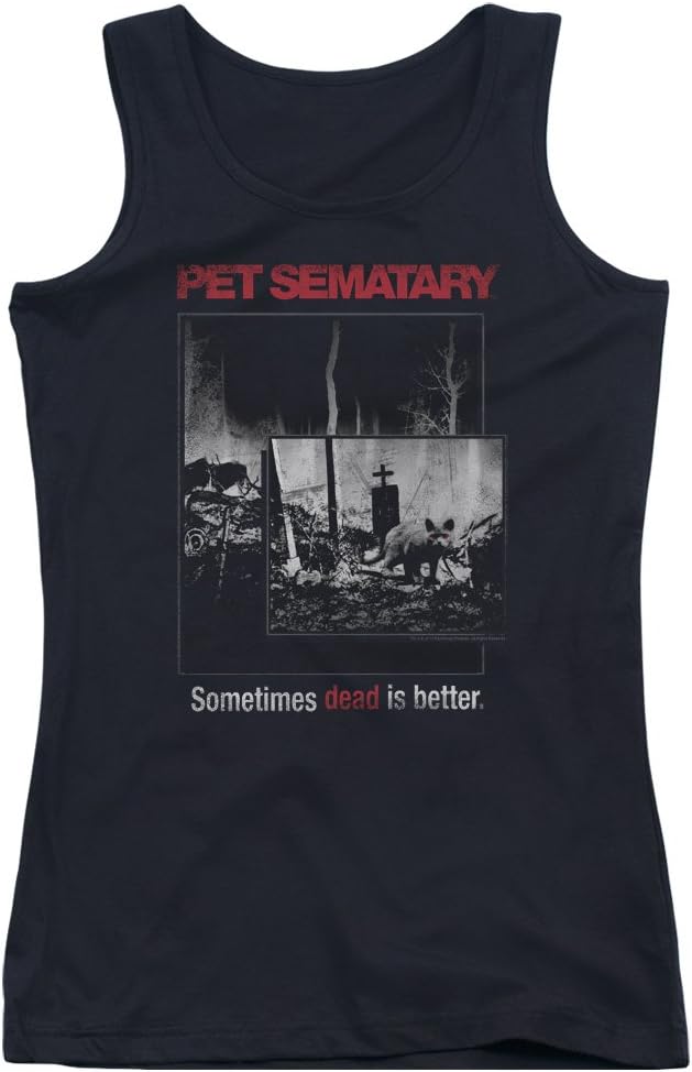 Pet Sematary Cat Poster Juniors Tank Top Shirt BLACK 2X