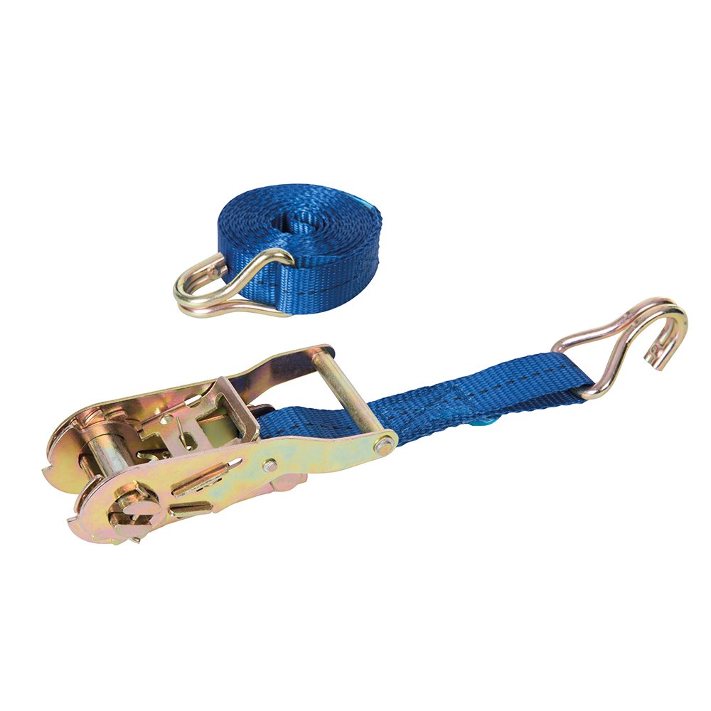 Silverline Ratchet Tie Down Strap J-Hook 3m x 25mm - Rated 350kg Capacity 700kg (493651)