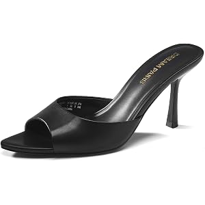 DREAM PAIRS Women's High Heels Kitten Mules | Dressy Comfortable Fashion Pointed Peep Toe Slip On Sandals tacones,Suitable fo
