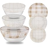 Tirphy 3-Size Beeswax Bowl Covers for Bread Proofing 8/10/12 Inch | Reusable Elastic Cotton Cloth Sourdough Cover - Shower Caps for Sourdough Bread