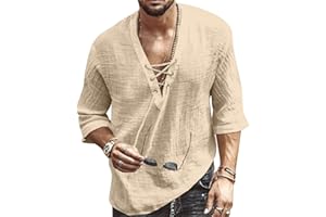 RELA BOTA Men's Fashion Shirt Short Sleeve Beach V-Neck Drawstring Printing Yoga African Summer Top