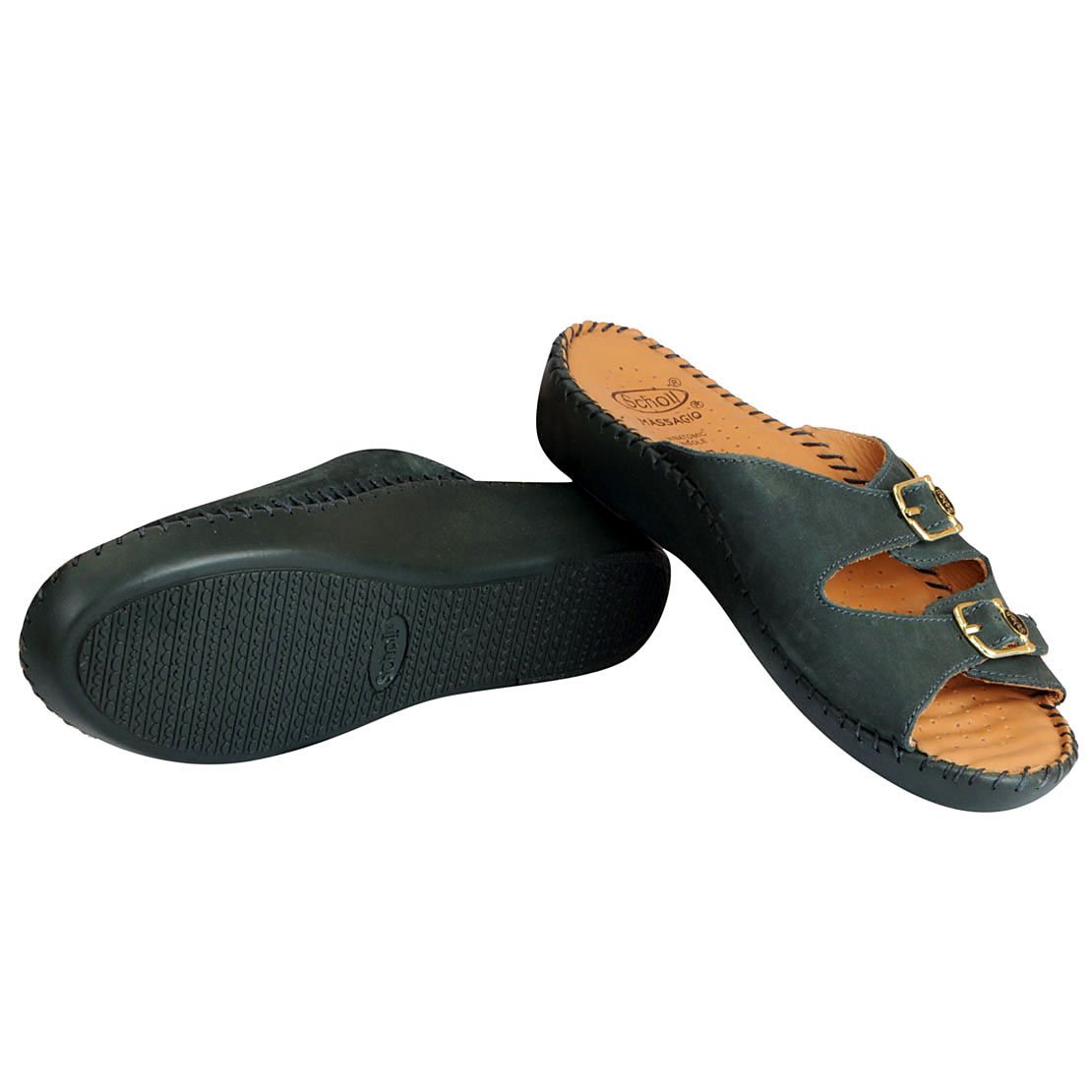 dr.scholls women's premium leather buckle sandals