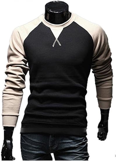 Amazon Bo Le ボロー Tシャツ メンズ 長袖 カットソー バイカラー スポーティー トップス コーデ カジュアル 黒 赤 グレー 16 秋冬春服 Xl ブラック Tシャツ カットソー 通販