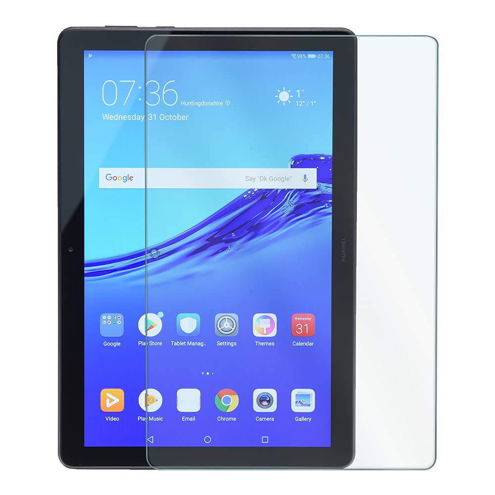 REY 2 x Screen Protector for Huawei Mediapad T5 10.1 Inches, Premium Tempered Glass, Tablet
