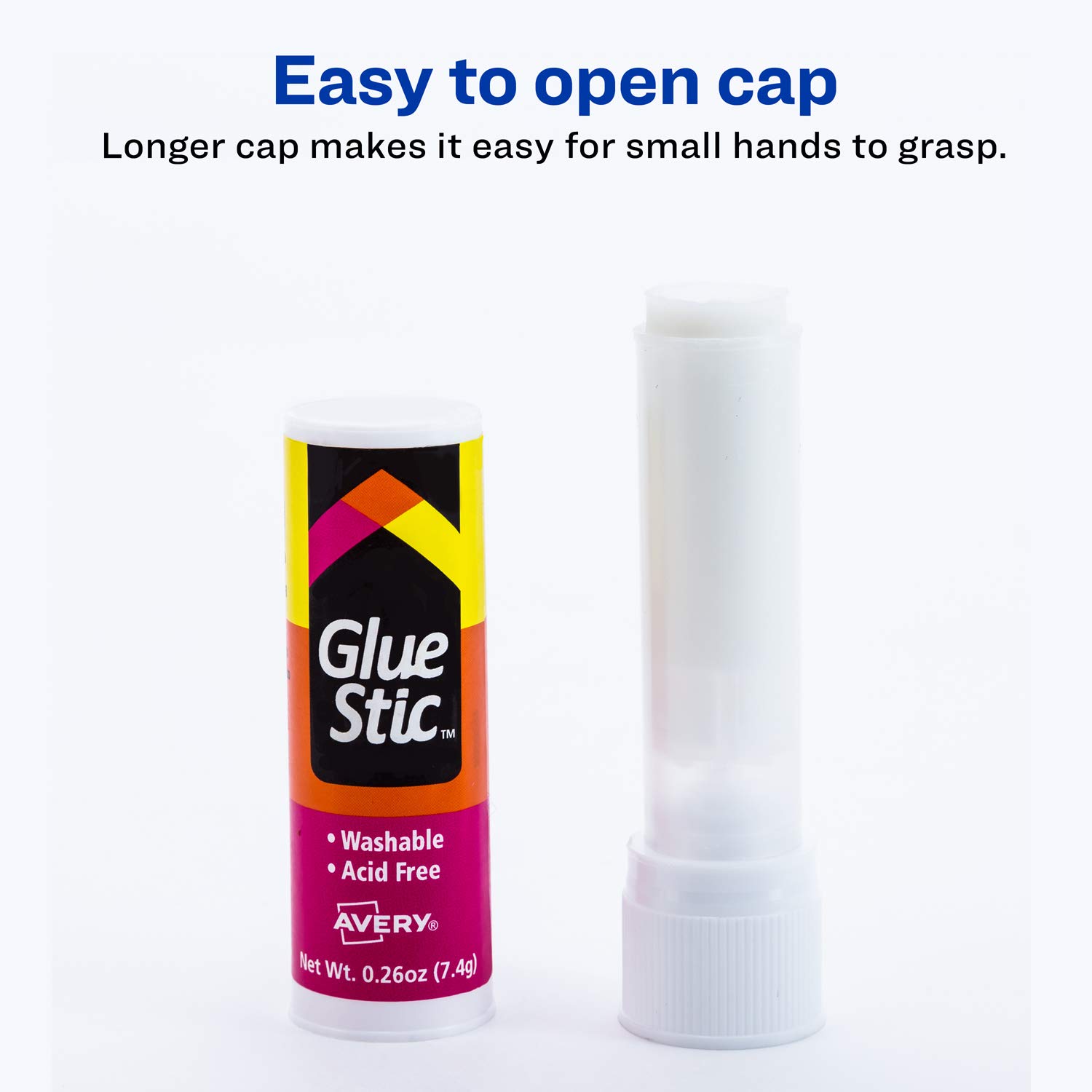 Avery Glue Stick White, Washable, Non-Toxic, 0.26 Oz. Permanent Glue Stic, 2pk (00171)