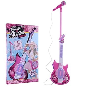 guitarra con microfono de juguete