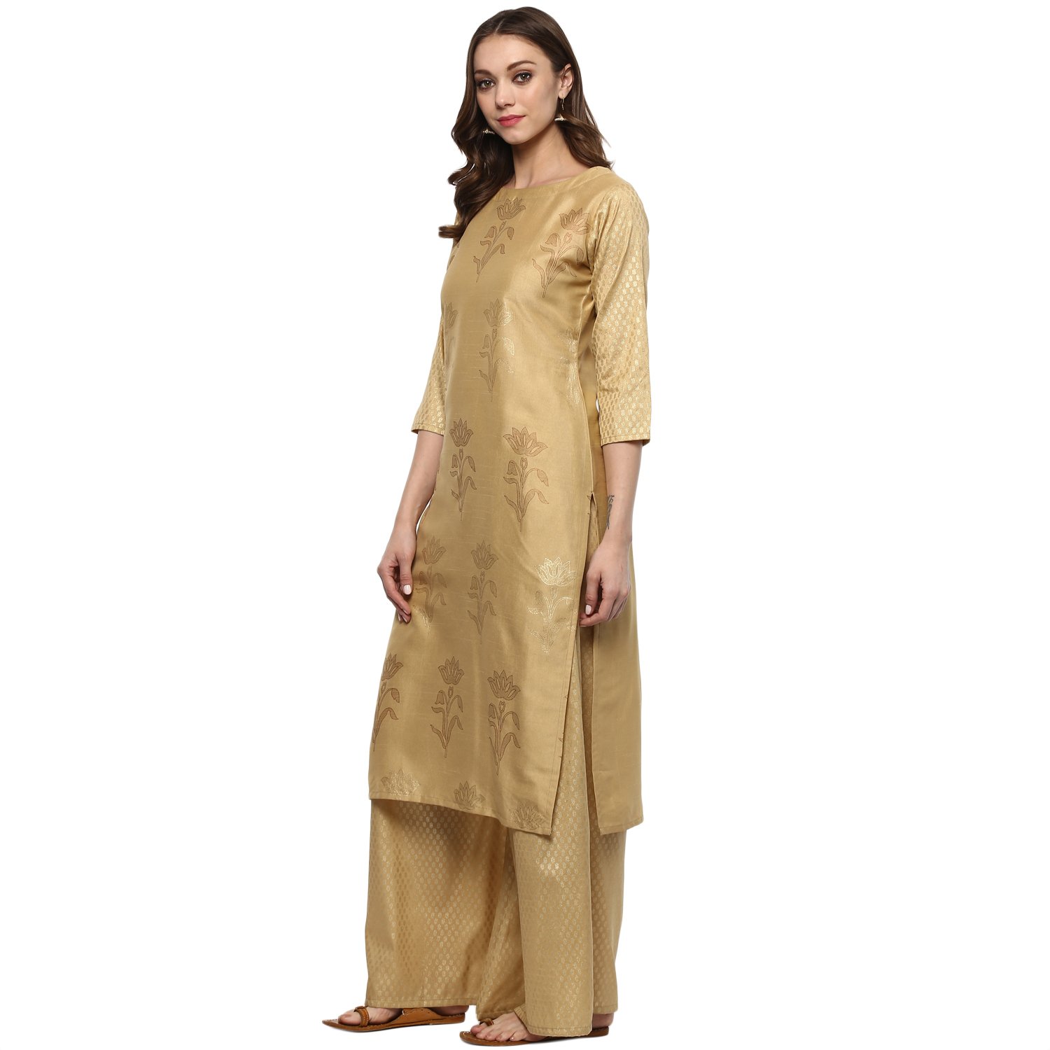 ziyaa women's polyester straight kurta