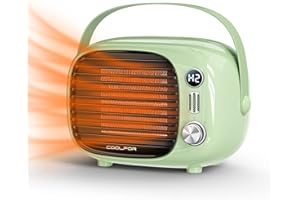 Coolfor Space Heater, Fast Heating Desk Heater with Temperature Control, 800W/500W Safe and Quiet Ceramic Heating Fan for Home Bedroom Office Desk Indoor Use(Green)