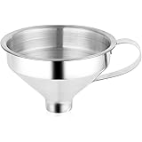 Aozita 18/8 Stainless Steel Spice Funnel with Handle for Spice Jars - Professional Grade Kitchen Tools