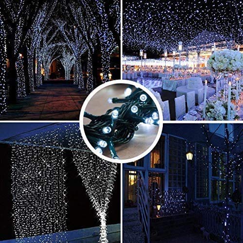 Solar Outdoor String Lights- 100 LED 8 Modes String Lights, 2-Pack Solar Garden Lights, Decoration Lights Waterproof Fairy Lights for Tree, Patio, Home, Yard, Party, Wedding (39FT, Cool White)