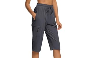 DEVOROPA Women's 15 inch Long Hiking Shorts Knee Length Casual Workout Cargo Athletic Bermuda Beach Shorts Zipper Pockets