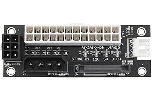 ECSiNG 4 in 1 24Pin Multiple Power Supply Adapter Compatible with Molex 4Pin/SATA/ATX 6Pin/4Pin PSU for Graphics Cards Hard D