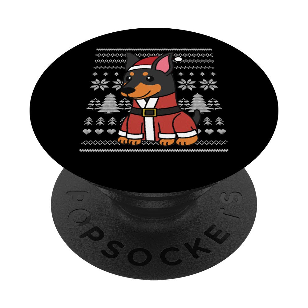 Cartoon Doberman Funny Dog Christmas Gift PopSockets Grip and Stand for Phones and Tablets