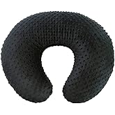 OWLOWLA Nursing Pillow Cover, Breastfeeding Pillow Slipcover Fits Nursing Pillow for Baby Boy Girl(Black)