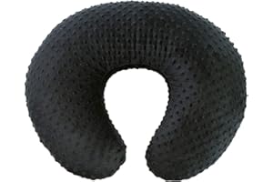 OWLOWLA Nursing Pillow Cover, Breastfeeding Pillow Slipcover Fits Nursing Pillow for Baby Boy Girl(Black)