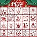Koogel 20 Pcs Christmas Stencils, Holiday Stencils Merry Christmas Stencil Christmas Word Stencils for Painting Christmas Snowflakes Snowmen for Planner Diary Card DIY Drawing 5X5inch