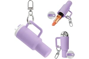 CHINOVI Mini Cup Keychain, Tumbler Cup Lip Balm Holder Keychain for Women Stanley Cup Accessories Cute Charms for Handbags Backpack
