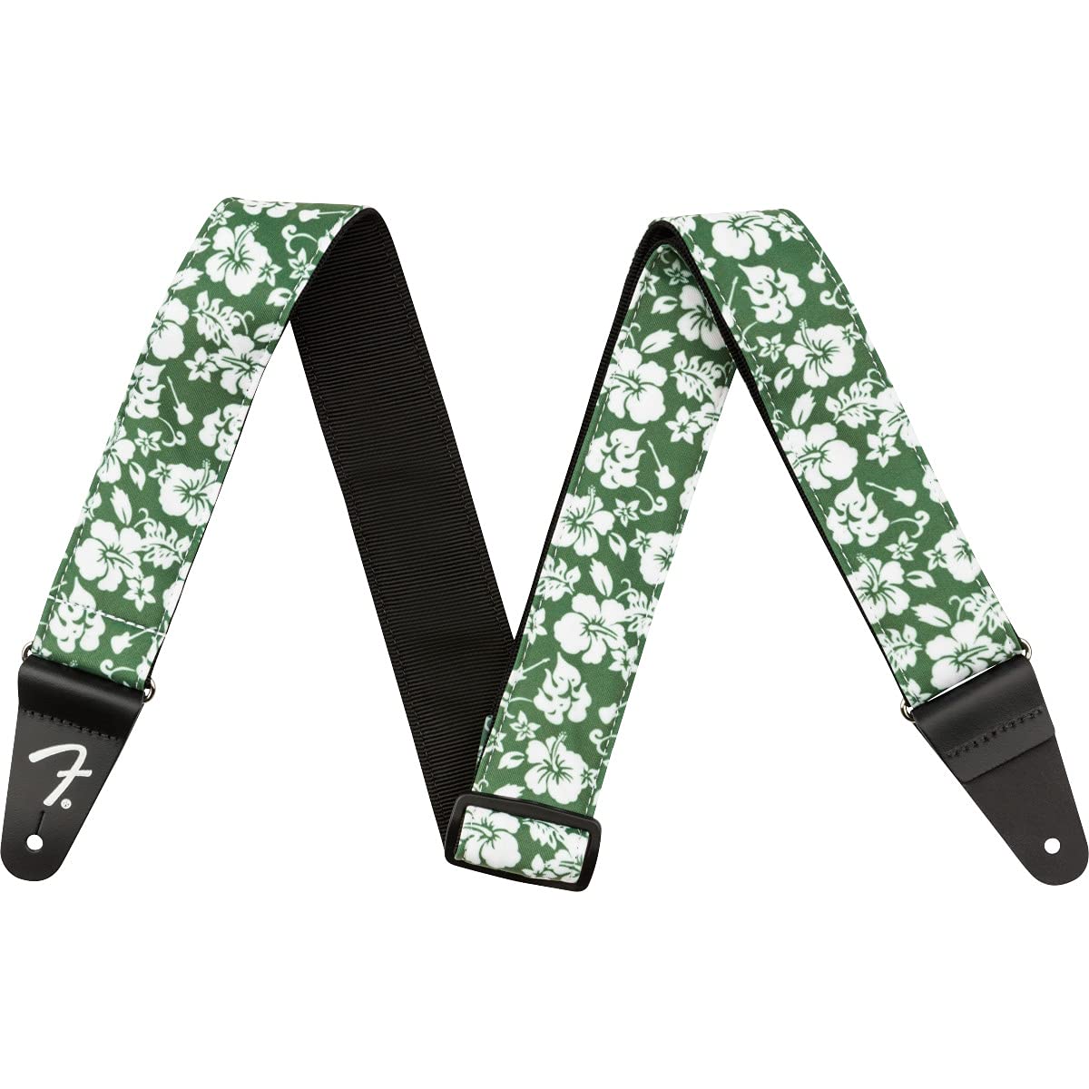 Fender® Hawaiian Guitar Strap Guitar Strap Width 5 cm Length 86-150 cm Green Floral