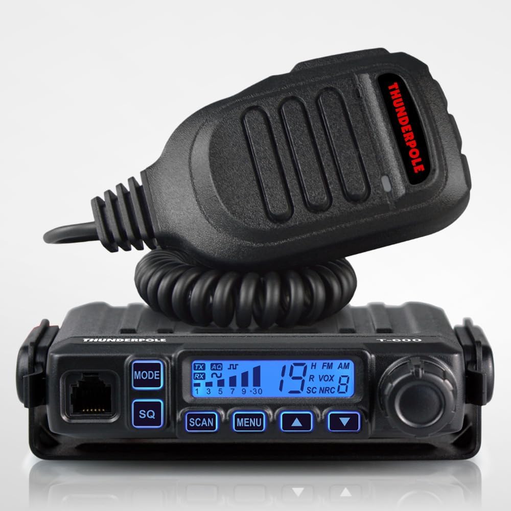 Thunderpole T-600 Mini CB Radio 4W AM FM 80 UK/EU Channels LCD Display