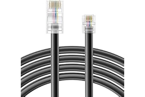 JOZZAI 3.3FT - 4Pack Phone Jack to Ethernet Cable Adapter, Black, RJ45 8P4C Male to RJ11 6P4C Male for Landline Telephone Service for Extending, Connecting for Fax or Answering Machine, Analog Phone Device