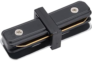 Aexit Track Straight Lighting fixtures and Controls Connector Mini 2-Wire Rail Joiner Light Mounted Fitting Black