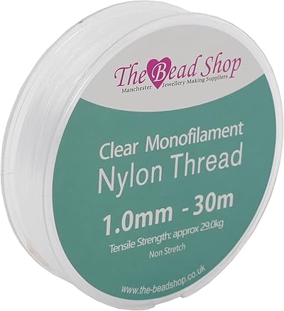 The Bead Shop Clear Nylon Thread 1mm 30m Invisible String 29kg Tensile