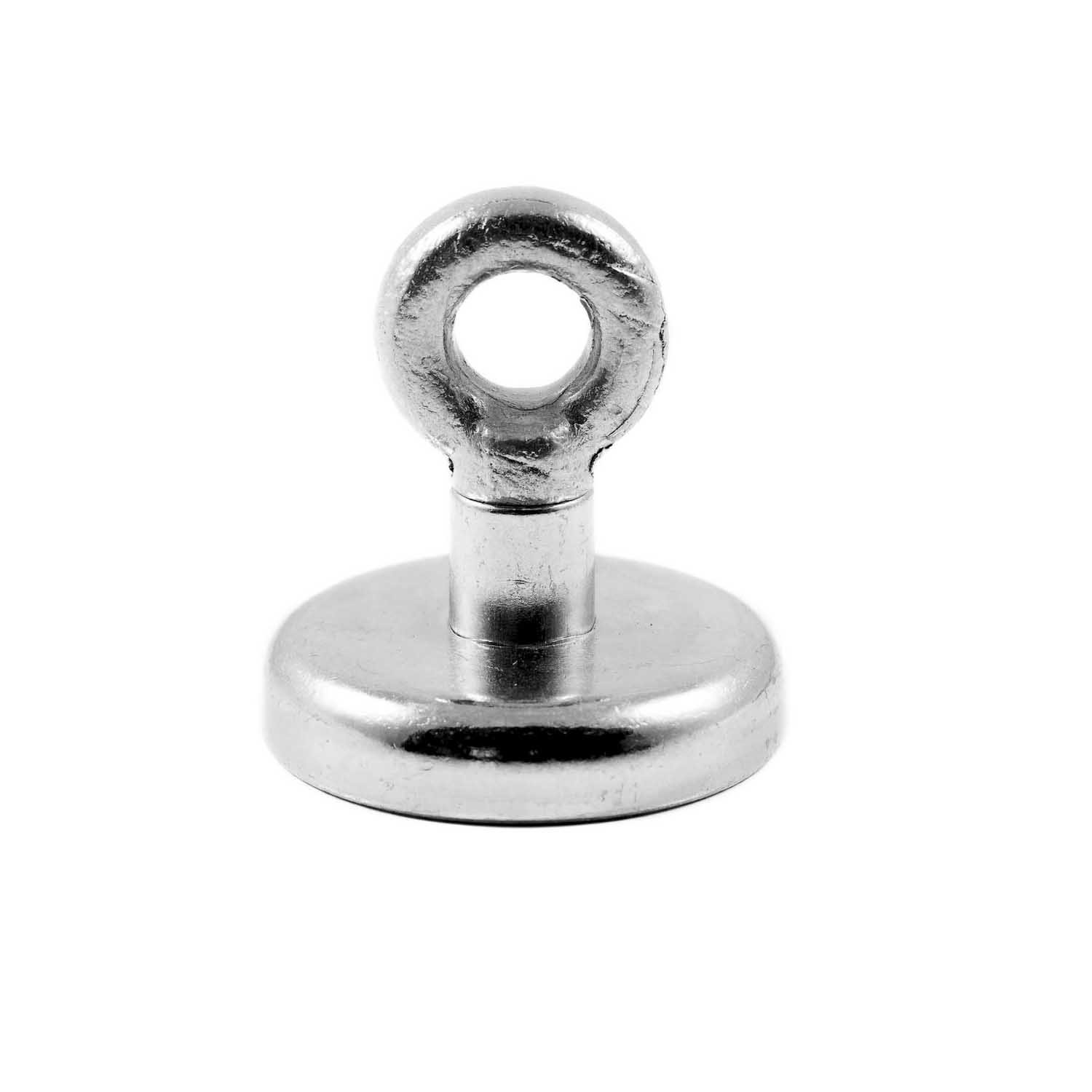 Magnetastico® | 1 piece neodymium N35 eyebolt magnet 36 mm Ø | Holding force 41.0 kilograms | Extra strong neodymium pot magnet with eyelet, magnetic eyebolt, galvanised | Clamping magnet