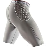 McDavid Mens Compression Shorts, Football Padded Shorts Girdle, 3 HEX Pads, HIPS & Tailbone Protection w/ Cup Pocket