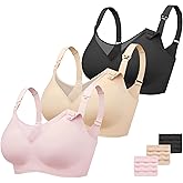 Vinfact 3 Pack Nursing Bras for Breastfeeding Comfort Maternity Bras for Pregnancy Wireless Seamless Breastfeeding Bras
