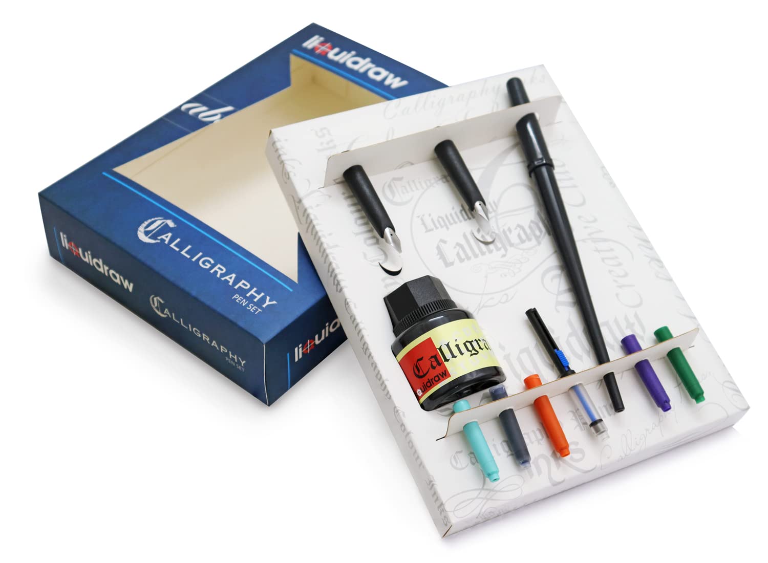 Liquidraw Arabic Calligraphy Set Dip Pen Nibs Holder Set With Black Calligraphy Ink Set Left Hand For Artists, Beginners, Adults & Kids