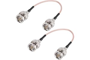 CAPChang 6in 2 Pack Flexible 3G HD-SDI Cable - BNC to BNC Video Cable 75 Ohm RG179 Extension for 4K 1080P 3G HD SDI Camera Monitor & Recorder