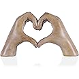 Heart Hand Sculpture, Wood Grain Home Decor Aesthetics for Room Shelf Coffee Table Dining Table Centerpiece, Birthday Gifts and Memorial Gifts for Women, Girlfriend Girls Mom.
