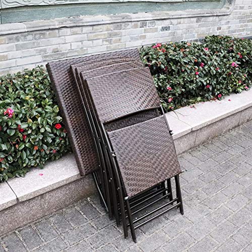 Auoeer Outdoor Rattan-Klapptisch Und -Stuhl-Kombination 5-teiliges Set, Patio-Patio-Gartenmöbel, Balkon Rattan Kleiner… – Bild 7