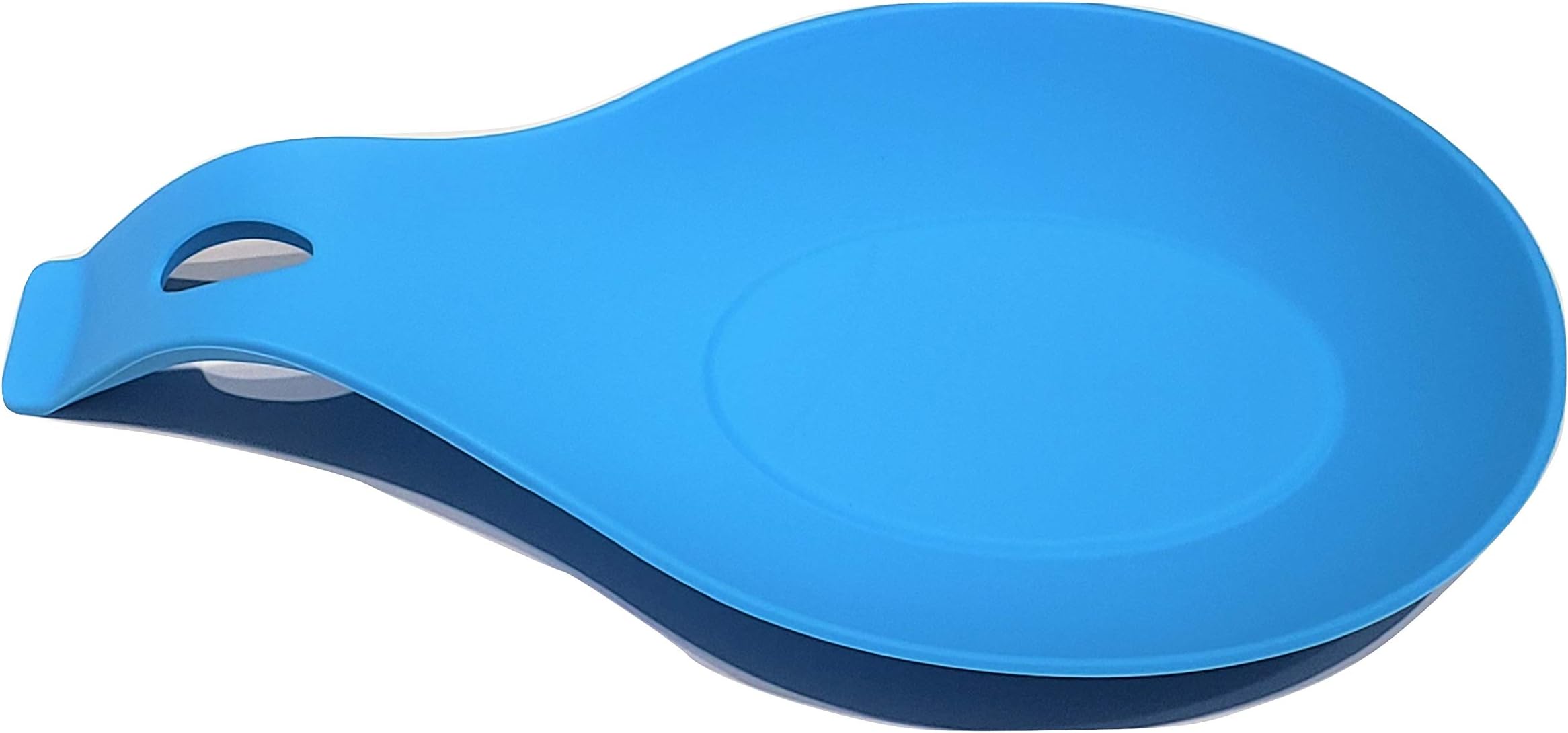 Improved Flexible Silicone Spoon Rest | Spoon Rests for Kitchen | Spoon Holder | Silicone Utensils | Ladle Holder | Spoon Holder for Kitchen | Utensil Rest | Kitchen Spoon Rest (Blue, 1)