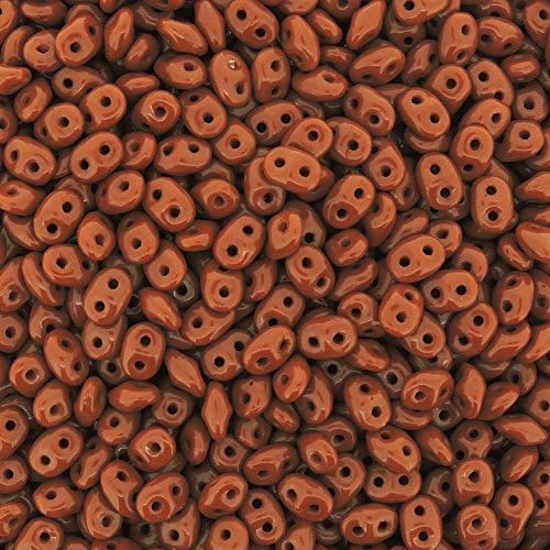 Czech SuperDuo Two-Hole Seed Crystal Beads 5.5x2.5mm Opaque Chocolate 22gram